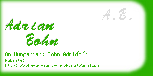 adrian bohn business card